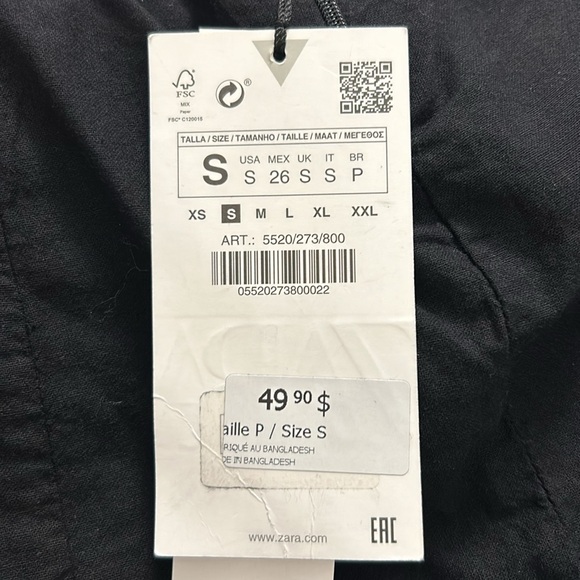 Black back Lace-Up Mini Dress with Slit by Zara - Picture 4 of 4